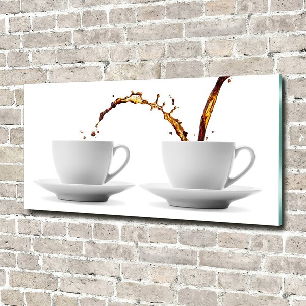 Tablou Printat Pe Sticlă Turnând cafea