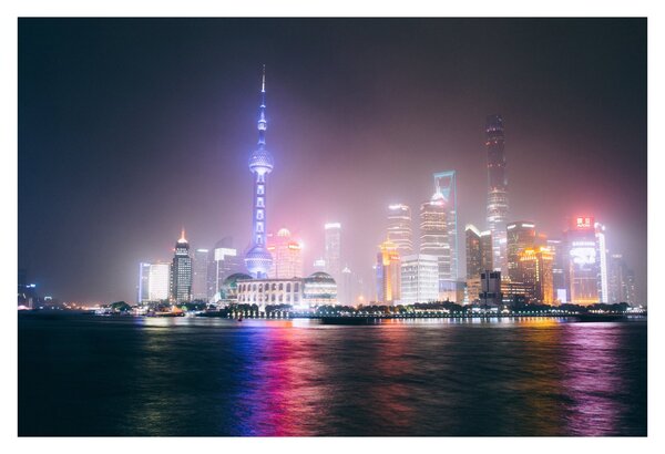 Tabloul Shangai nocturn (90x60 cm)