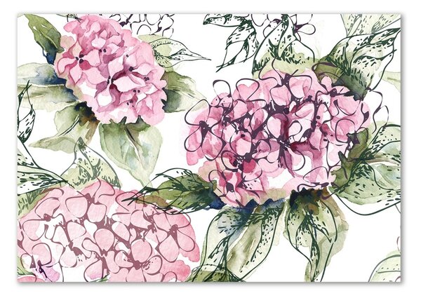 Tablou Printat Pe Sticlă Hortensie