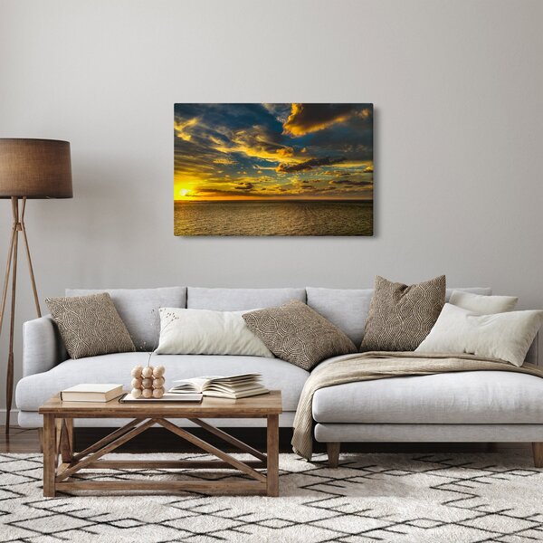 Tablou cu apus de soare la mare (90x60 cm)