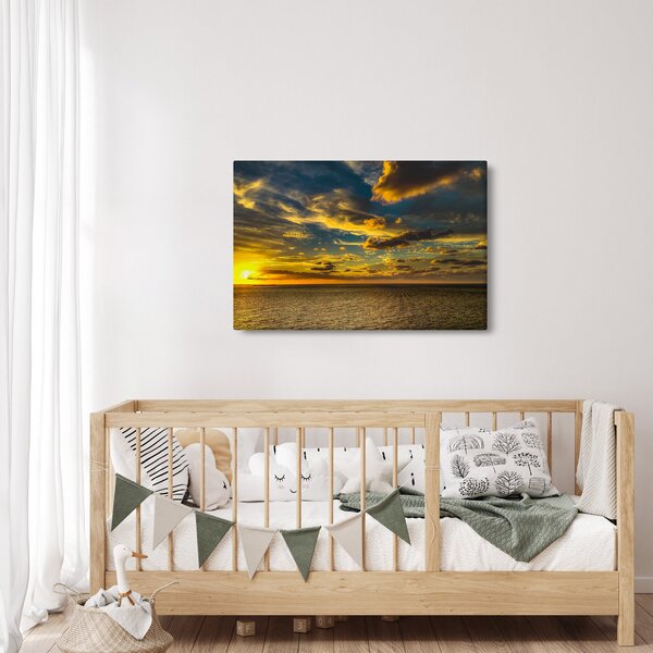 Tablou cu apus de soare la mare (90x60 cm)