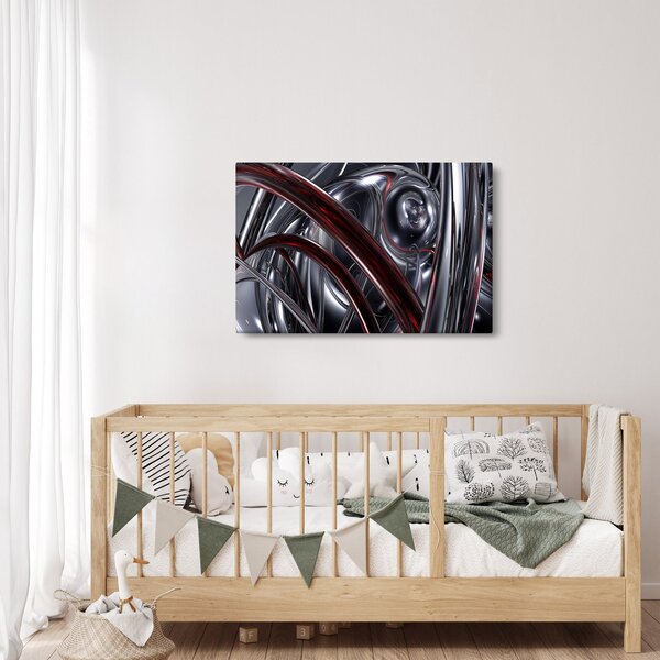 Tabloul cu abstracție în gri (90x60 cm)