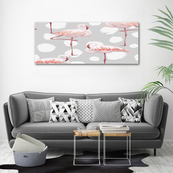 Tablou pe pe sticlă Flamingos