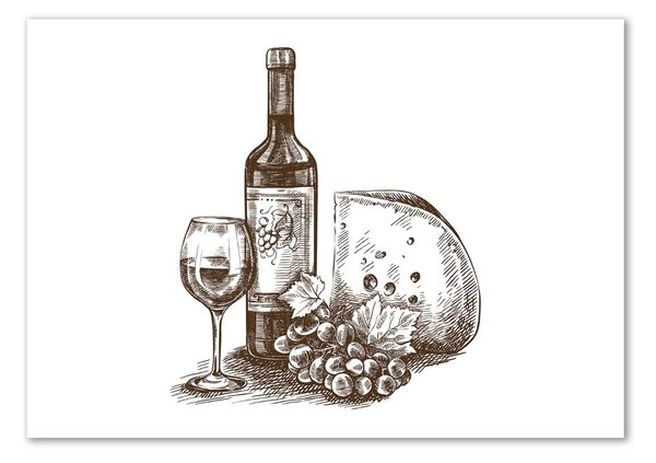 Imagine de sticlă Vin și gustări