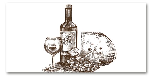 Imagine de sticlă Vin și gustări