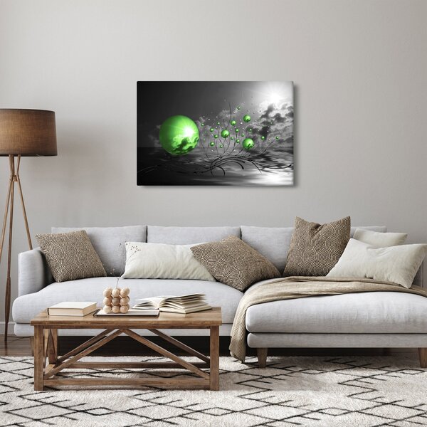 Tabloul bilelor verzi abstracte (90x60 cm)
