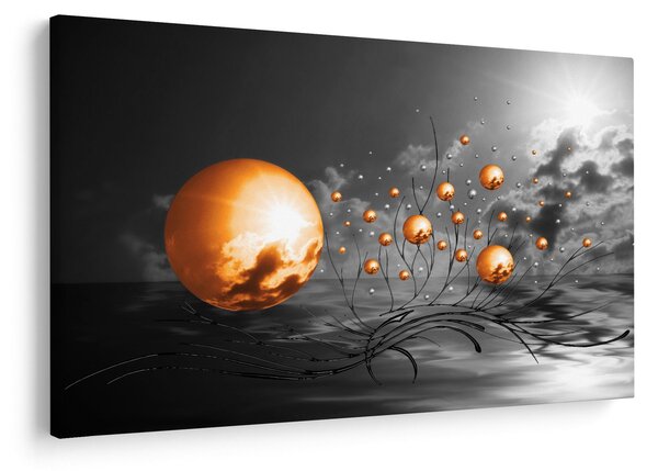 Tabloul bilelor portocalii abstarcte (90x60 cm)