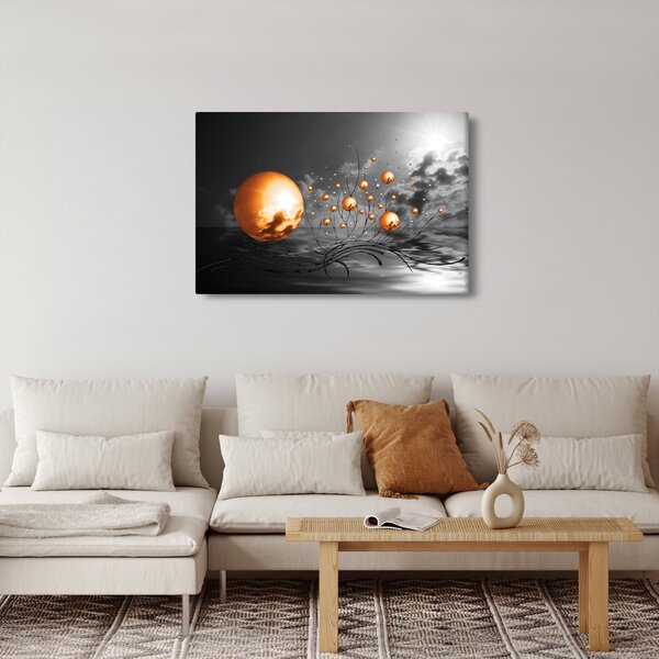Tabloul bilelor portocalii abstarcte (90x60 cm)