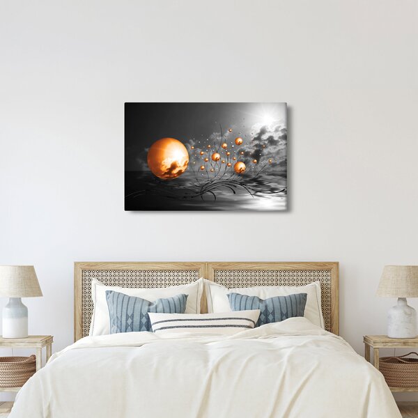 Tabloul bilelor portocalii abstarcte (90x60 cm)