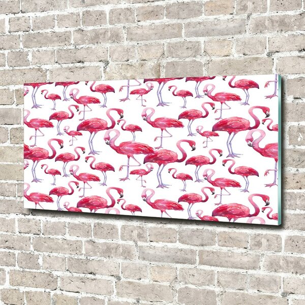 Tablou din Sticlă Flamingos
