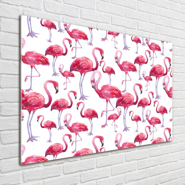 Tablou din Sticlă Flamingos