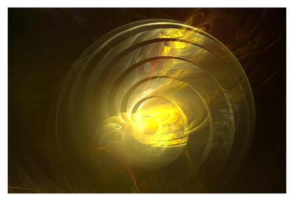 Tabloul cu spirala abstractă în galben (90x60 cm)