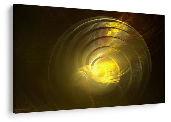 Tabloul cu spirala abstractă în galben (90x60 cm)