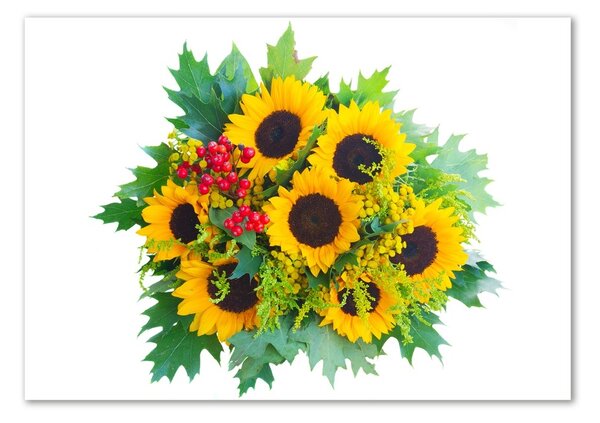 Tablou Printat Pe Sticlă buchet de floarea-soarelui