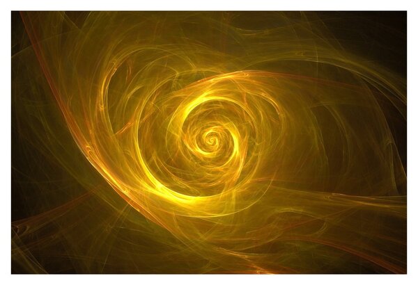 Tabloul cu spirala abstractă în galben (90x60 cm)
