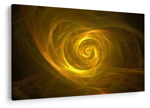 Tabloul cu spirala abstractă în galben (90x60 cm)