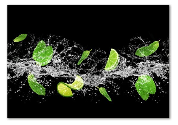 Tablou din Sticlă Lime cu menta