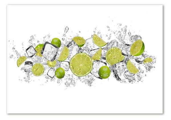 Tablou din Sticlă cuburi de gheata Lime