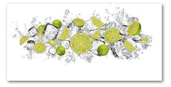 Tablou din Sticlă cuburi de gheata Lime