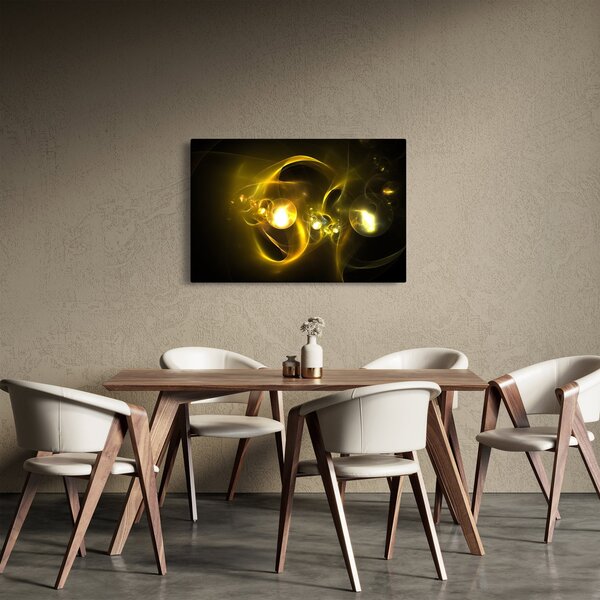 Tabloul abstract cu bile galbene (90x60 cm)