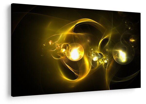 Tabloul abstract cu bile galbene (90x60 cm)