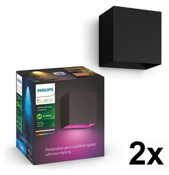 Philips - Set de 2 corpuri de iluminat exterior LED RGBW, reglabile, Hue RESONATE LED/8W/230V IP44