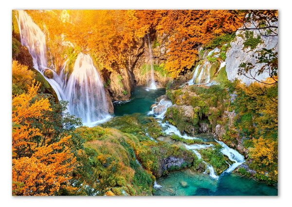 Imagine de sticlă Cascada în toamna