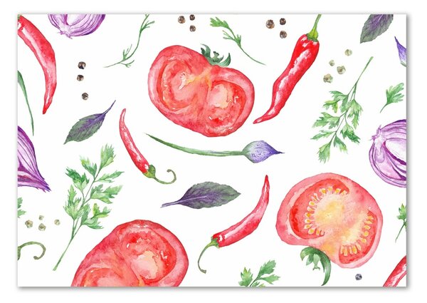 Tablou sticlă Tomate și condimente