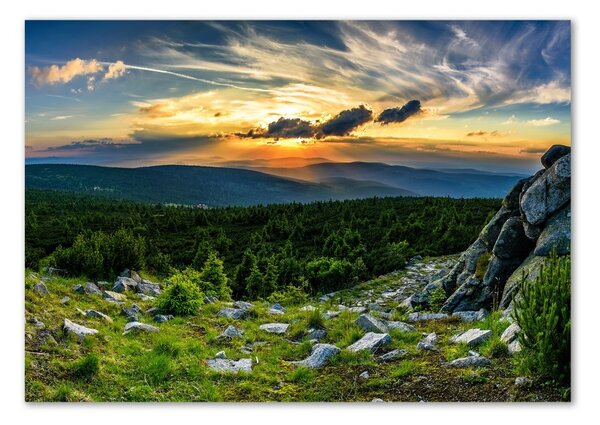 Fotografie imprimată pe sticlă panorama de munte