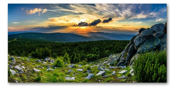 Fotografie imprimată pe sticlă panorama de munte