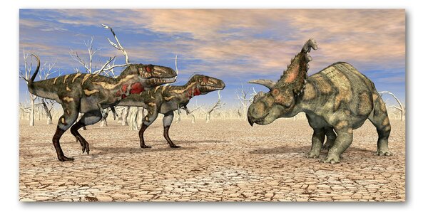 Fotografie imprimată pe sticlă dinozauri