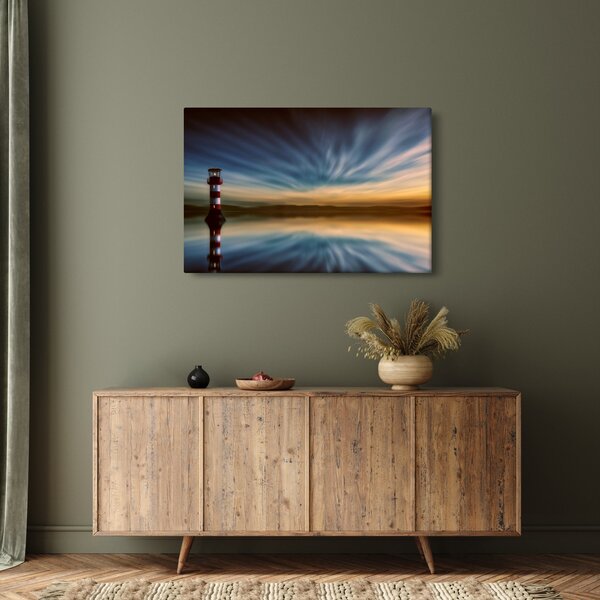 Tablou cu farul în mare (90x60 cm)