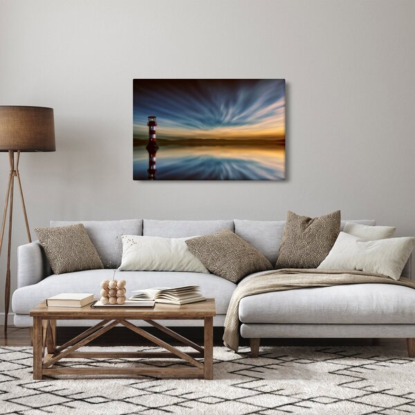 Tablou cu farul în mare (90x60 cm)