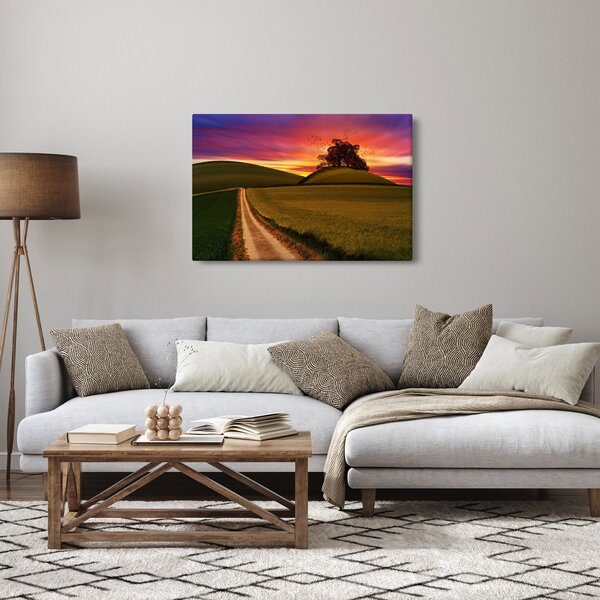Tablou cu câmp și cerul colorat (90x60 cm)