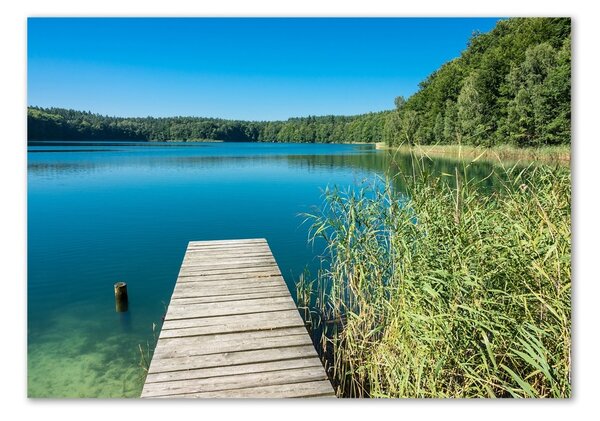 Fotografie imprimată pe sticlă Pier pe lac