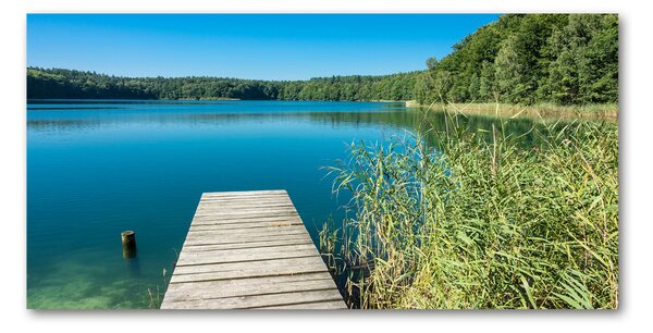 Fotografie imprimată pe sticlă Pier pe lac