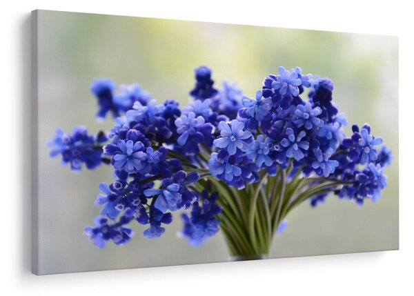 Tablou buchet cu flori albastre (90x60 cm)