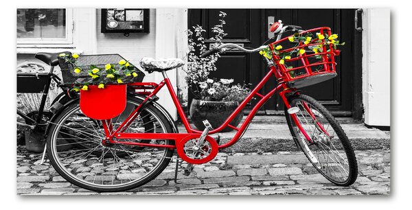 Tablou din Sticlă Oraș biciclete