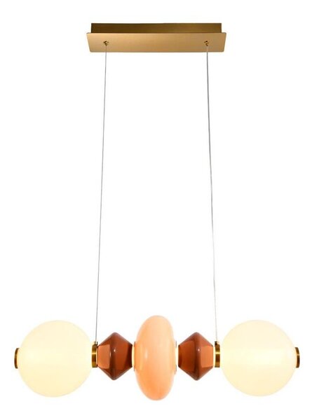 Lustră LED pe cablu FLORES LED/15W/230V, auriu/portocaliu/maro