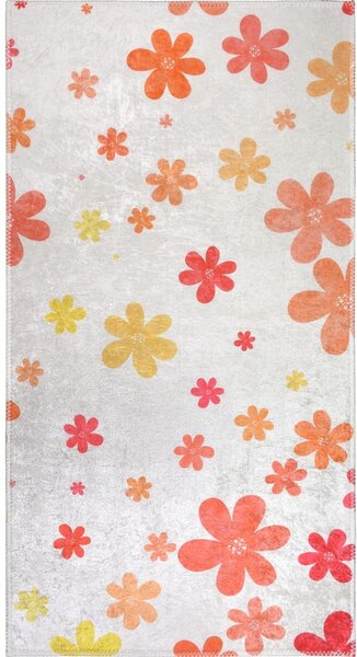 Covor pentru copii portocaliu-fildeș lavabil 80x150 cm Fall Flowers – Vitaus