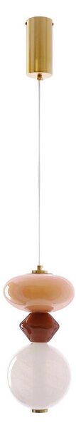 Lustră LED suspendată pe cablu FLORES, 10W, 230V, auriu/portocaliu/maro