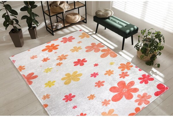 Covor pentru copii portocaliu-fildeș lavabil 80x150 cm Fall Flowers – Vitaus