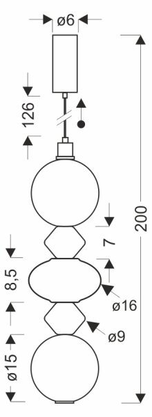 Pendul LED pe cablu FLORES LED/15W/230V, auriu/portocaliu/maro