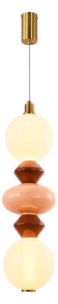 Pendul LED pe cablu FLORES LED/15W/230V, auriu/portocaliu/maro