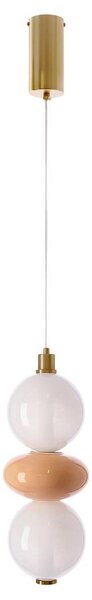 Lustră LED pe cablu FLORES LED/12W/230V, auriu/portocaliu
