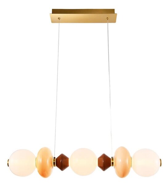 Lustră LED pe cablu FLORES, 20W, 230V, auriu/portocaliu/maro