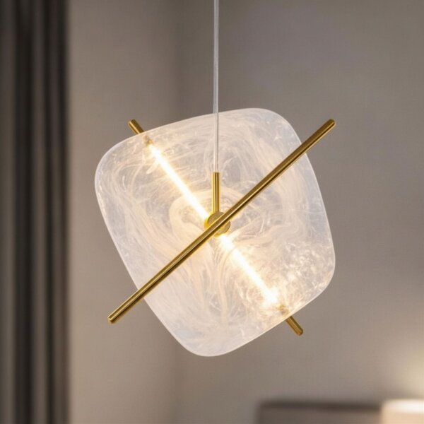 Lustră suspendată pe cablu RELAX LED/15W/230V auriu/alb