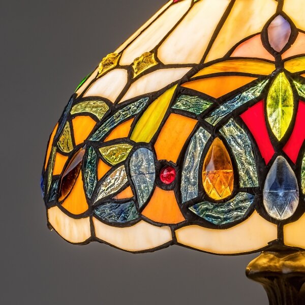Brilagi - Lampă de masă Tiffany LUISA, abajur din vitralii, 1xE27/40W/230V