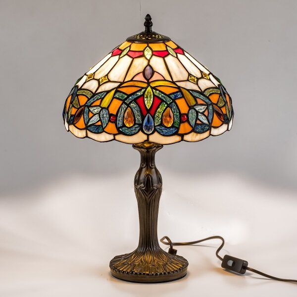 Brilagi - Lampă de masă Tiffany LUISA, abajur din vitralii, 1xE27/40W/230V