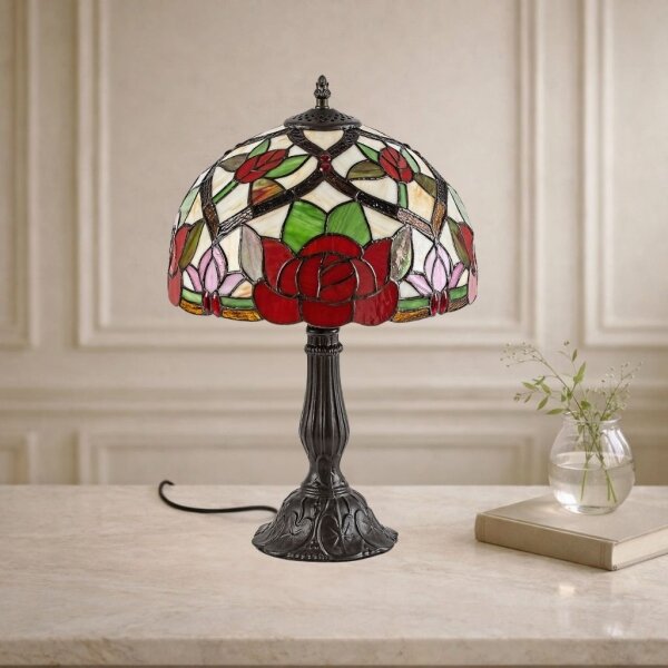 Brilagi - Lampă de masă Tiffany cu vitralii GARLAN 1xE27/40W/230V